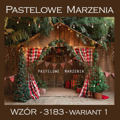 Photographic backdrop for Christmas with cottage t_3183