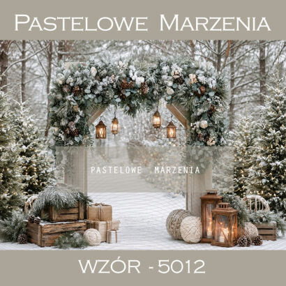 Christmas photographic backdrop with a gate t_5012