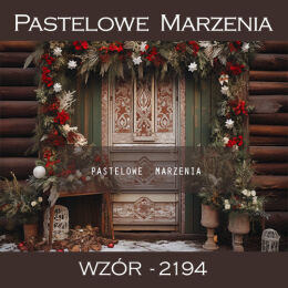 Photographic backdrop for Christmas, decorated doors t_2194