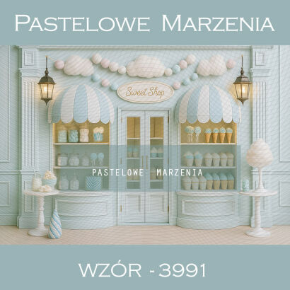 Tło fotograficzne urodzinowe ze sklepikiem t_3991