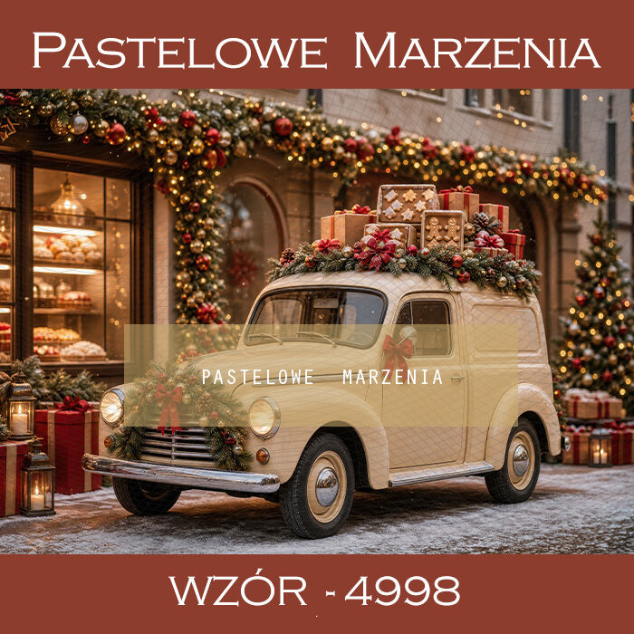 Christmas photographic backdrop with car t_4998