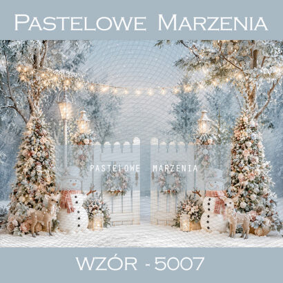 Christmas photographic backdrop with a gate t_5007