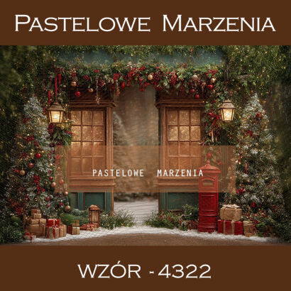 Tło fotograficzne na Boże Narodzenie z drzwiami t_4322