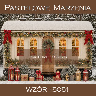 Christmas photographic background with a house t_5051