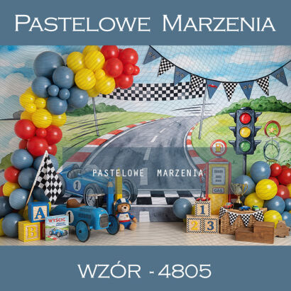 Birthday photographic background with car t_4805