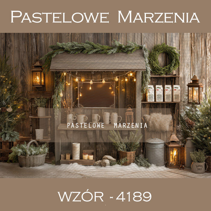 Tło fotograficzne na Boże Narodzenie ze straganikiem t_4189