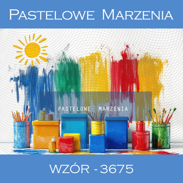 Photographic backdrop for kindergarten with paints t_3675