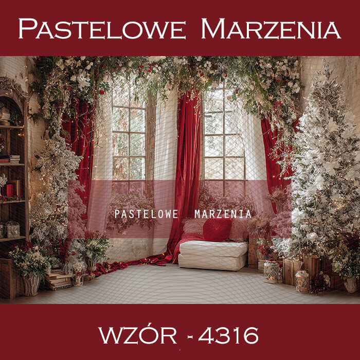 Tło fotograficzne na Boże Narodzenie z oknem t_4316