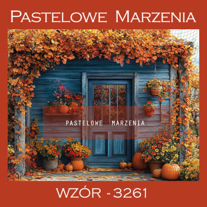 Photographic autumn backdrop with cottage t_3261