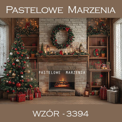 Photographic backdrop for Christmas with fireplace t_3394