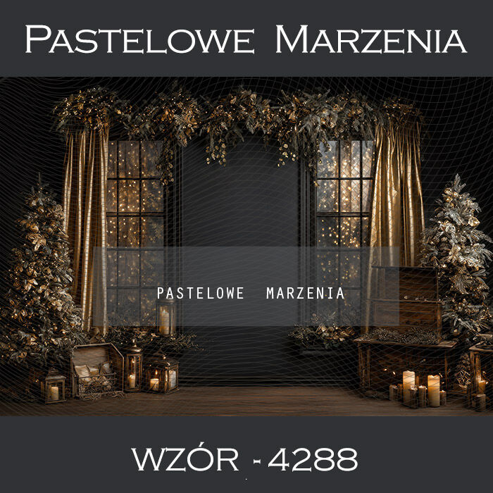 Tło fotograficzne na Boże Narodzenie z oknami t_4288