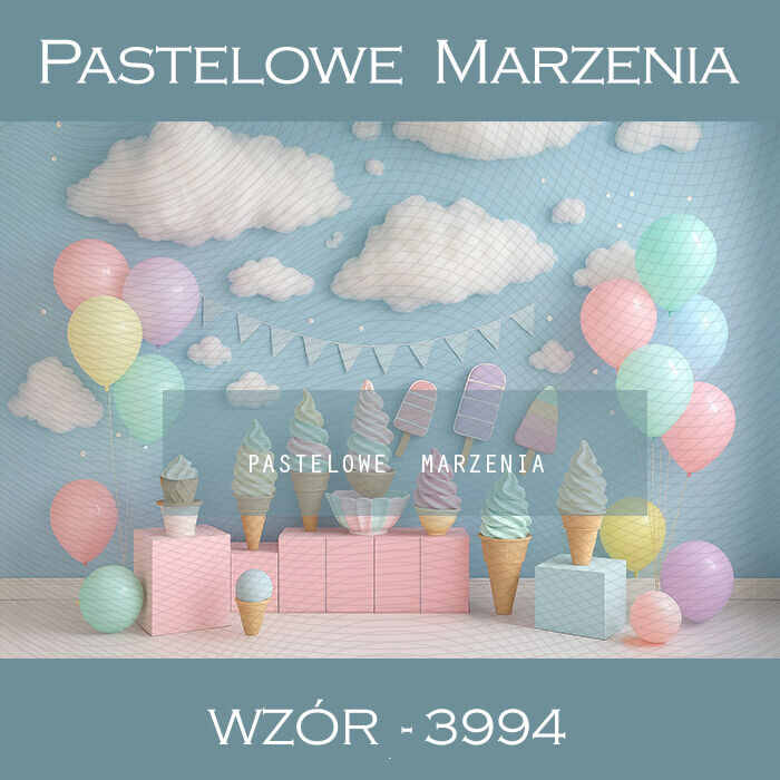 Tło fotograficzne urodzinowe z lodami t_3994