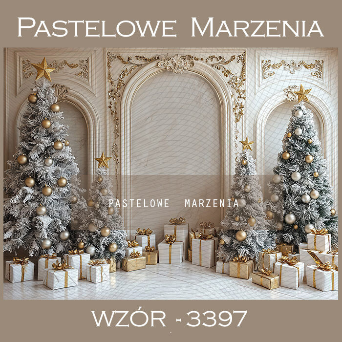 Photographic backdrop for Christmas with Christmas trees t_3397