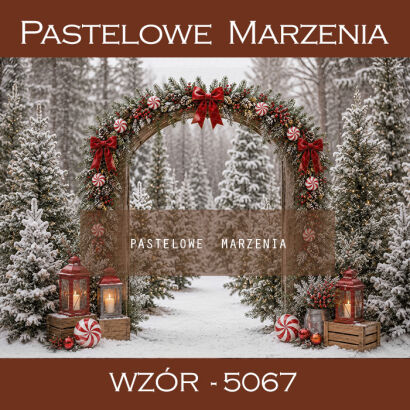 Christmas photographic background with gate t_5067