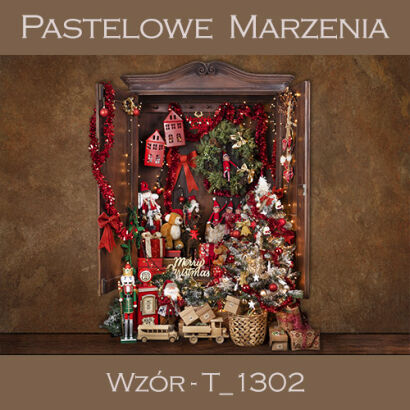 Photographic backdrop for Christmas with wardrobe with toys t_1302