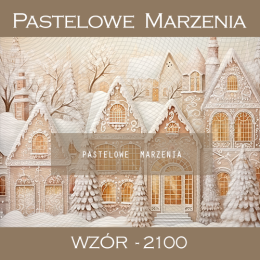 Photographic backdrop for Christmas with beige houses t_2100