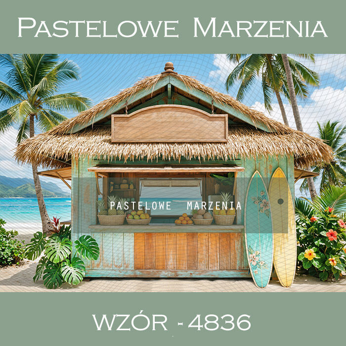 Tło fotograficzne letnie z domkiem t_4836