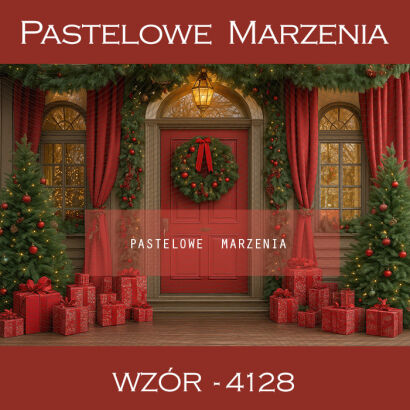 Photographic backdrop for Christmas with doors t_4128