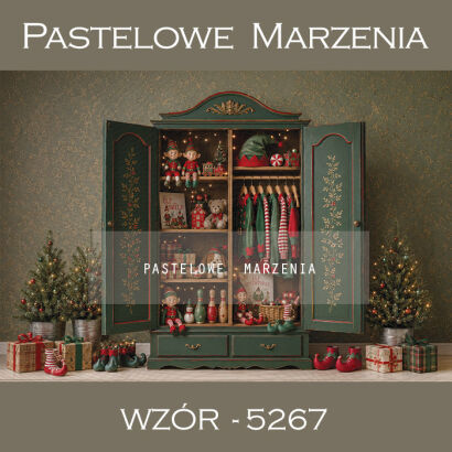 Tło fotograficzne na Boże Narodzenie z szafą t_5267