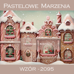 Photographic backdrop for Christmas with gingerbread houses t_2095