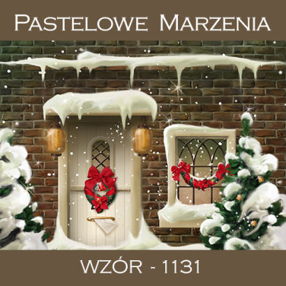 Photographic backdrop for Christmas with white door and window t_1131