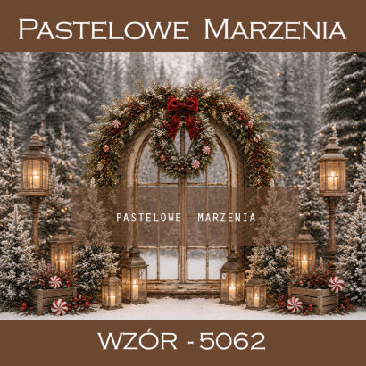 Christmas photographic background with a gate t_5062