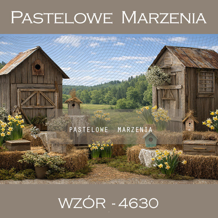 Spring photographic background with farm t_4630