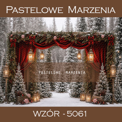 Christmas photographic background with a gate t_5061