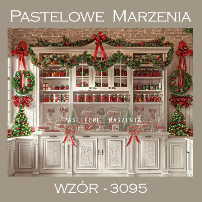 Photographic backdrop for Christmas with kitchen t_3095