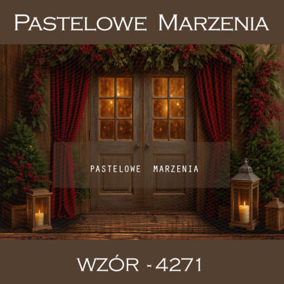 Tło fotograficzne na Boże Narodzenie z drzwiami t_4271