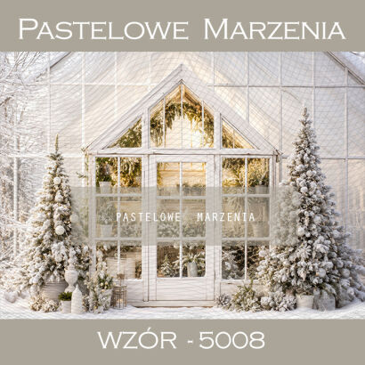 Christmas photographic backdropd with greenhouse t_5008