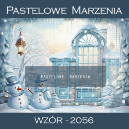 Photographic backdrop for Christmas with blue doors t_2056