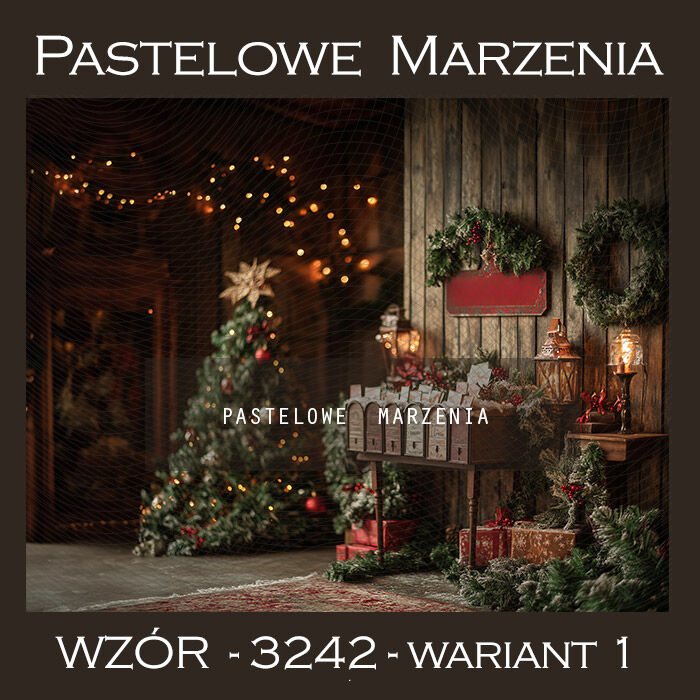 Photographic backdrop for Christmas showing interior t_3242