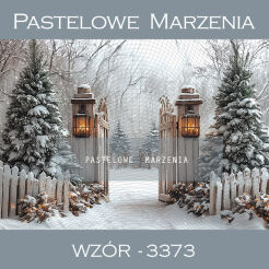 Photographic backdrop for Christmas with gate t_3373