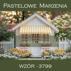 Photographic spring backdrop with cottage t_3799