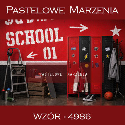 School photographic background with wall t_4986
