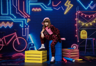 School photographic background with neons t_4743 - 2