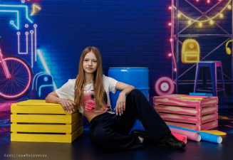 School photographic background with neons t_4743 - 5