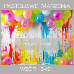 Tło fotograficzne karnawałowe z balonami t_3491