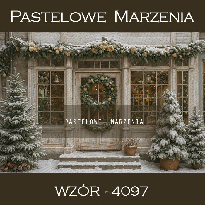 Photographic backdrop for Christmas with trees t_4097