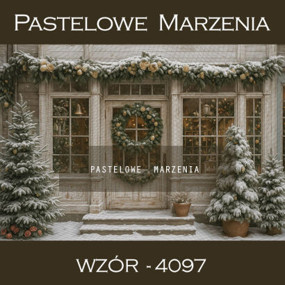 Photographic backdrop for Christmas with trees t_4097