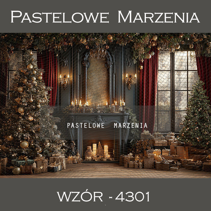 Christmas Photography Background with Fireplace t_4301