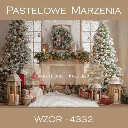 Christmas Photography Background with Fireplace t_4332
