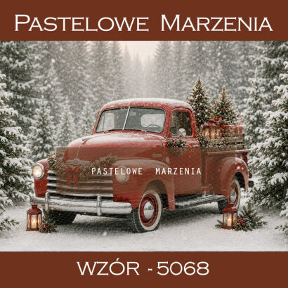 Christmas photographic background with car t_5068