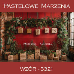 Photographic backdrop for Christmas with red wall t_3321