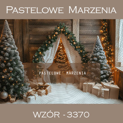 Photographic backdrop for Christmas with Christmas trees t_3370