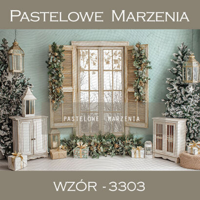 Photographic backdrop for Christmas with windows t_3303