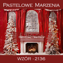 Photographic backdrop for Christmas in red t_2136