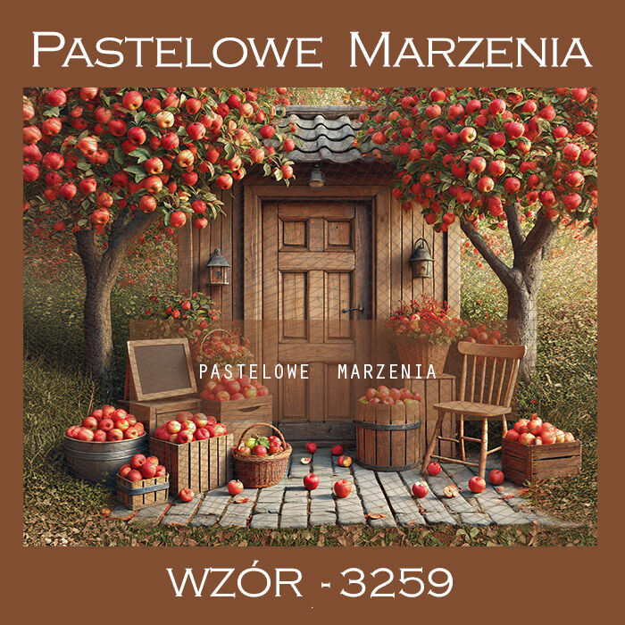 Photographic autumn backdrop with doors and apples t_3259