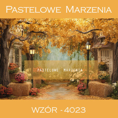 Photographic autumn backdrop with street t_4023